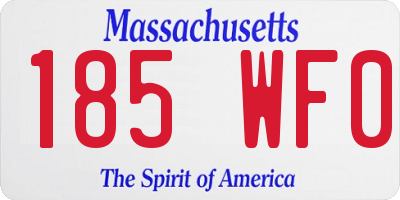 MA license plate 185WF0