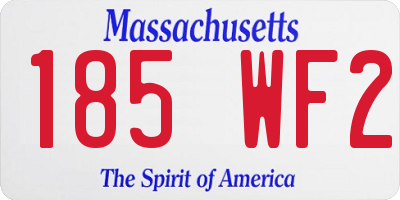 MA license plate 185WF2