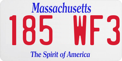 MA license plate 185WF3
