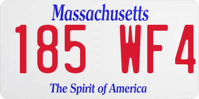 MA license plate 185WF4