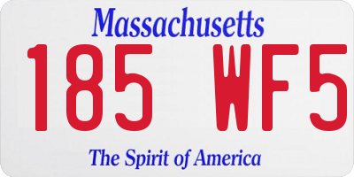 MA license plate 185WF5