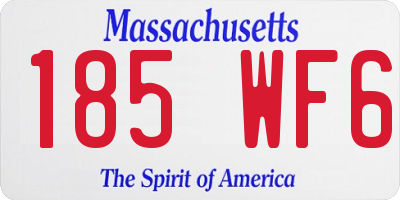 MA license plate 185WF6