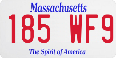 MA license plate 185WF9