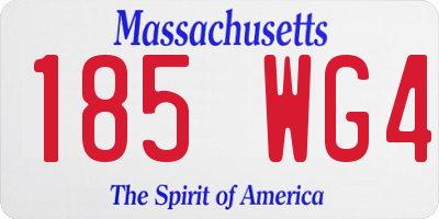 MA license plate 185WG4