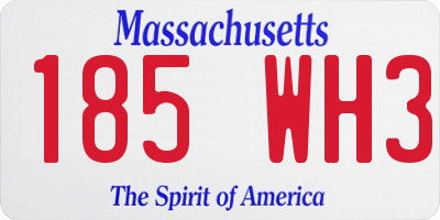 MA license plate 185WH3