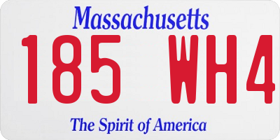 MA license plate 185WH4