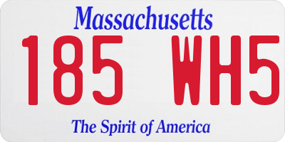 MA license plate 185WH5