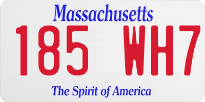 MA license plate 185WH7