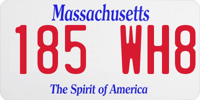 MA license plate 185WH8