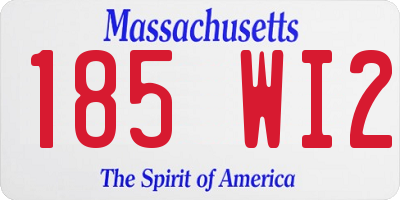 MA license plate 185WI2