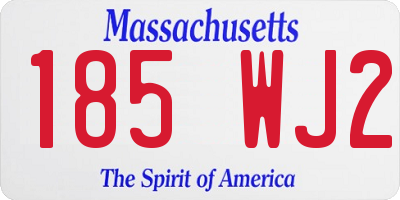 MA license plate 185WJ2