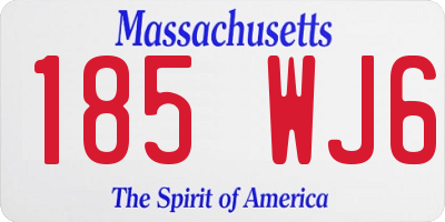 MA license plate 185WJ6