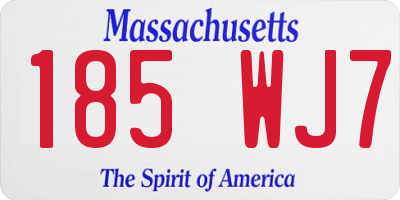 MA license plate 185WJ7