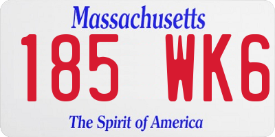 MA license plate 185WK6