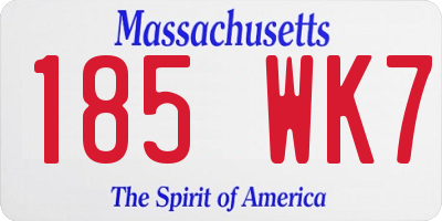 MA license plate 185WK7