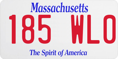 MA license plate 185WL0