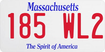 MA license plate 185WL2