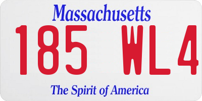 MA license plate 185WL4