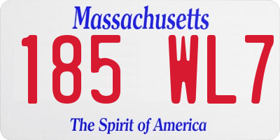 MA license plate 185WL7