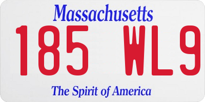 MA license plate 185WL9