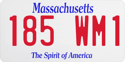 MA license plate 185WM1