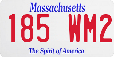 MA license plate 185WM2