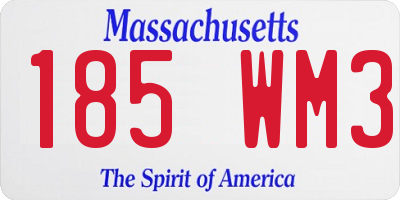 MA license plate 185WM3