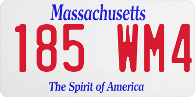 MA license plate 185WM4