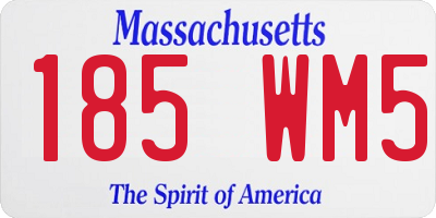 MA license plate 185WM5
