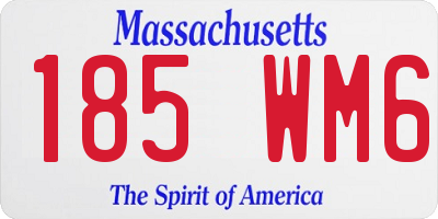 MA license plate 185WM6