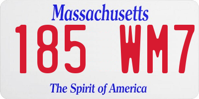 MA license plate 185WM7