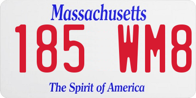 MA license plate 185WM8