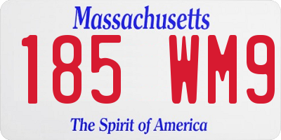 MA license plate 185WM9