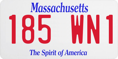 MA license plate 185WN1