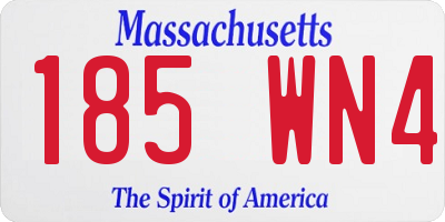 MA license plate 185WN4