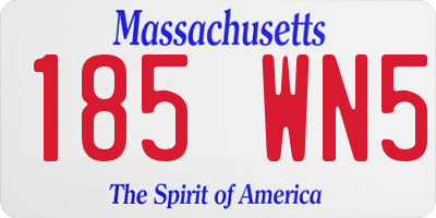 MA license plate 185WN5
