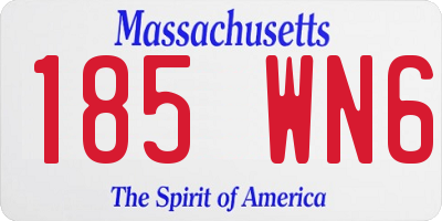 MA license plate 185WN6
