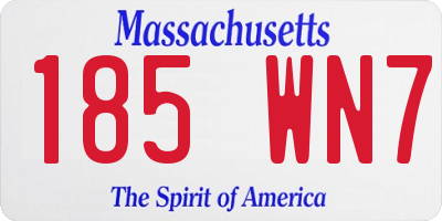 MA license plate 185WN7