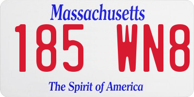 MA license plate 185WN8