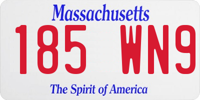 MA license plate 185WN9