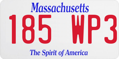 MA license plate 185WP3