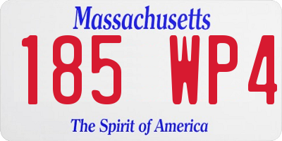 MA license plate 185WP4
