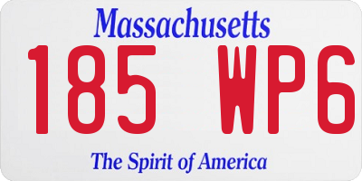 MA license plate 185WP6