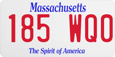 MA license plate 185WQ0