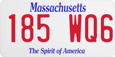 MA license plate 185WQ6
