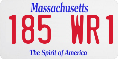MA license plate 185WR1