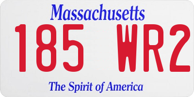MA license plate 185WR2