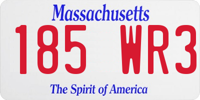 MA license plate 185WR3