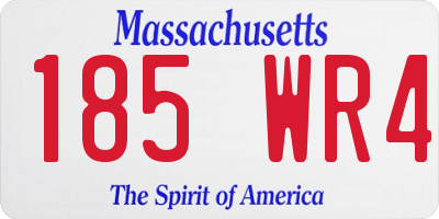 MA license plate 185WR4
