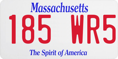 MA license plate 185WR5